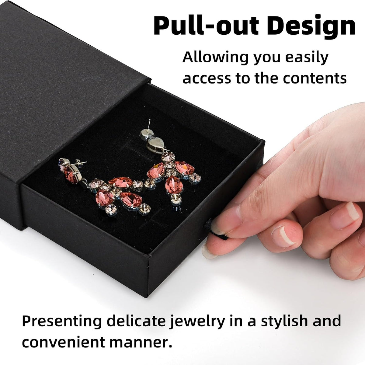 24 Pack Jewelry Gift Boxes, 3.5x3.5x1.2 Inch, Black