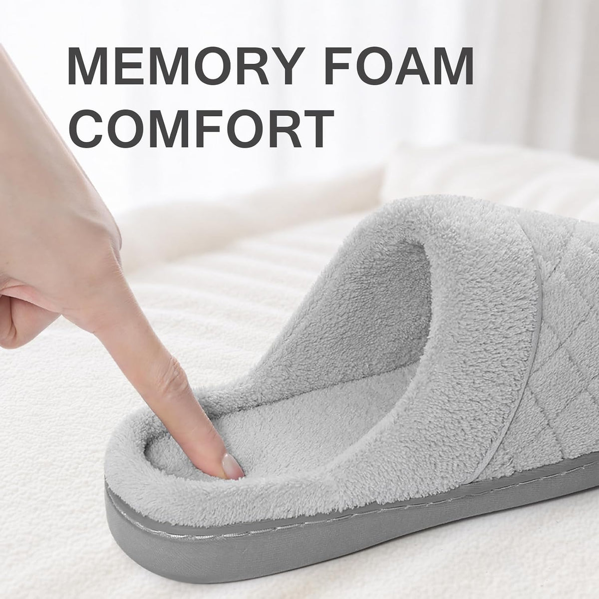 Unisex House Slippers for Women Men Memory Foam Indoor Bedroom Shoes