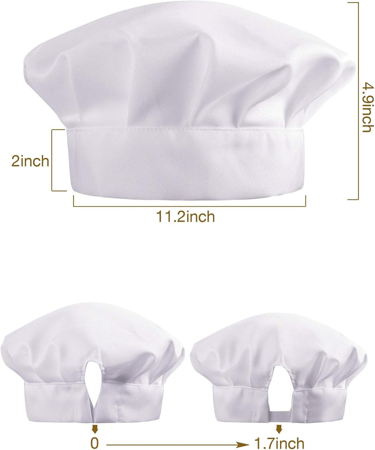 Chef Hats for Adults Adjustable Elastic Baker Caps