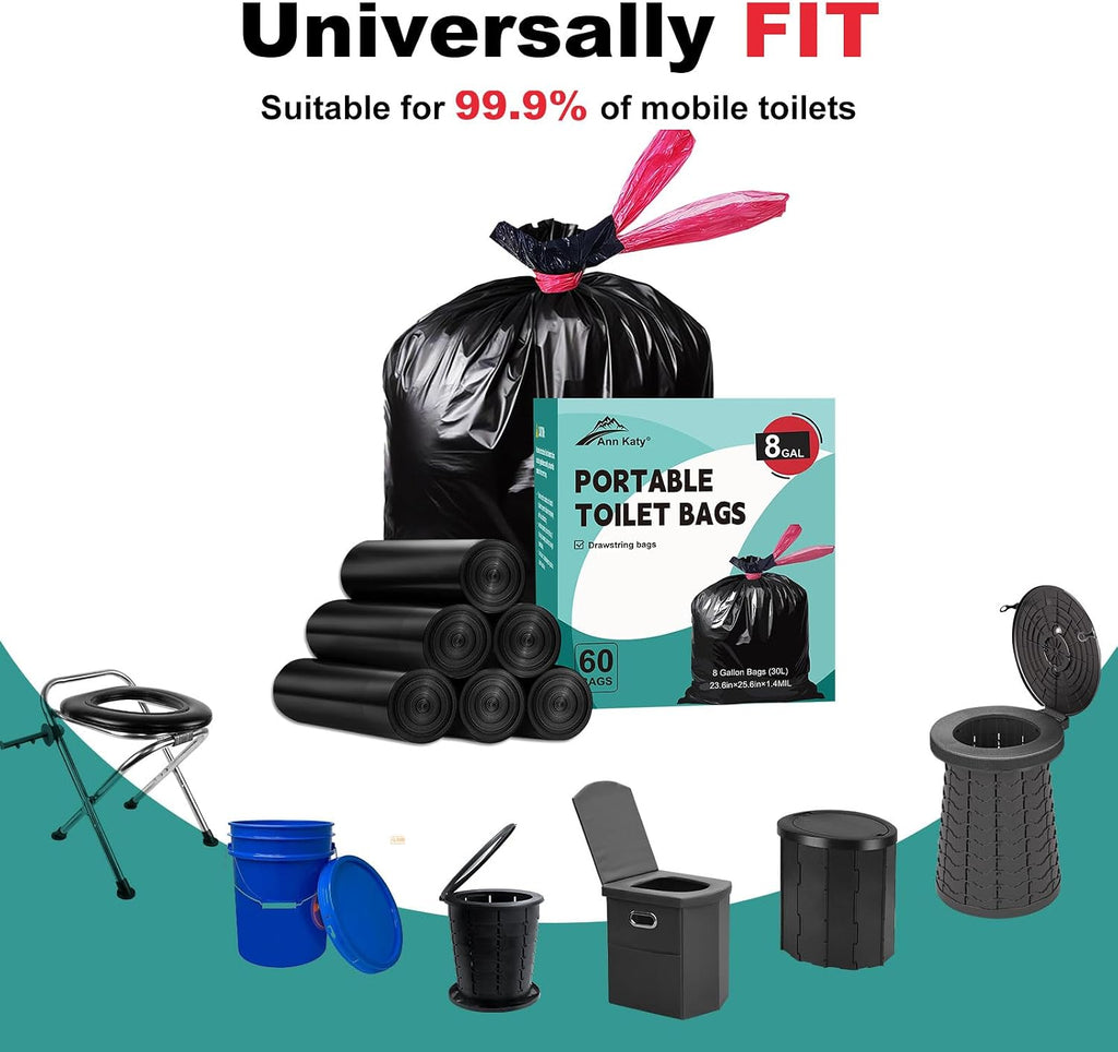 Portable Toilet Bags, Leak-Proof Waste Bags for Camping & Hiking