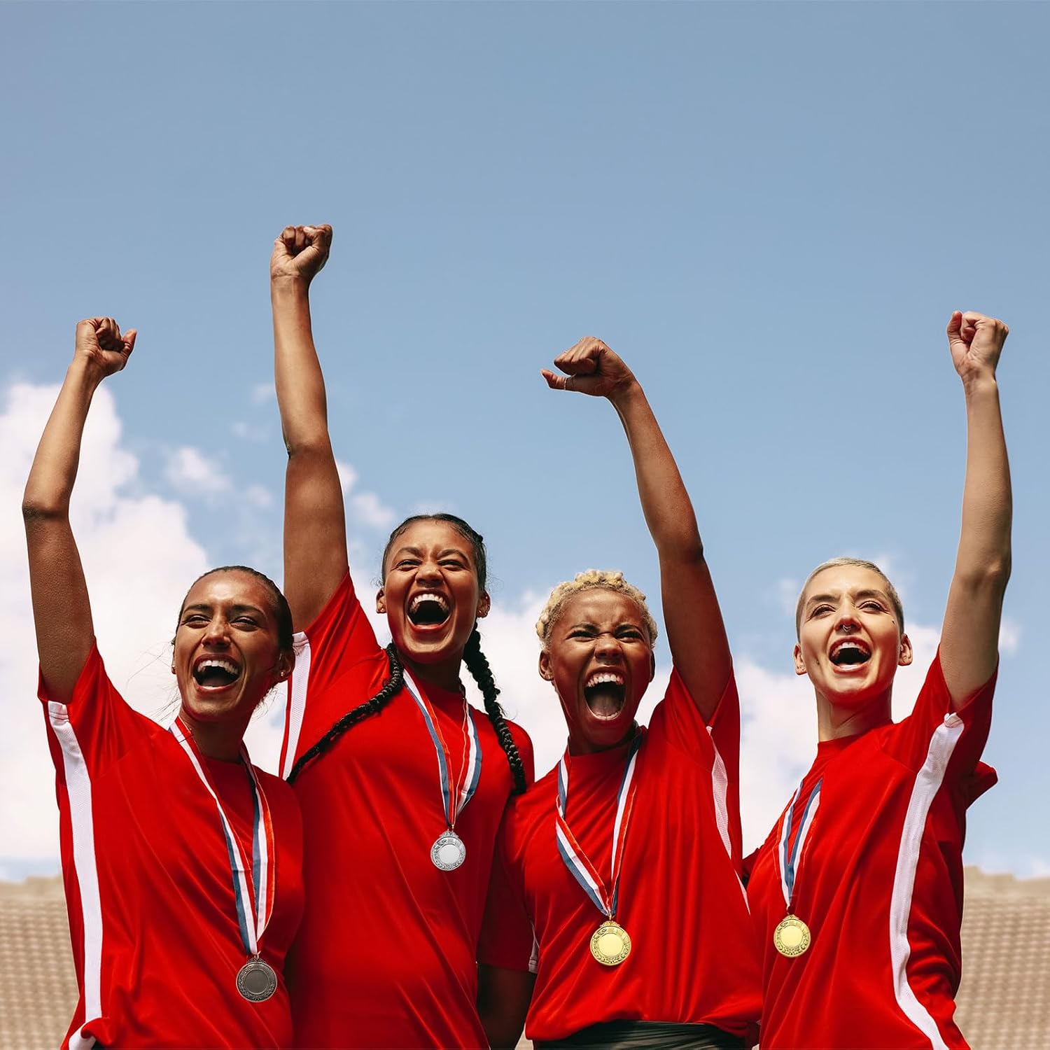 Blank Award Medals Gold Silver Bronze Award Medal Neck Ribbon 15Pcs | Make Your Kit, Winner Prize for Sports Games
