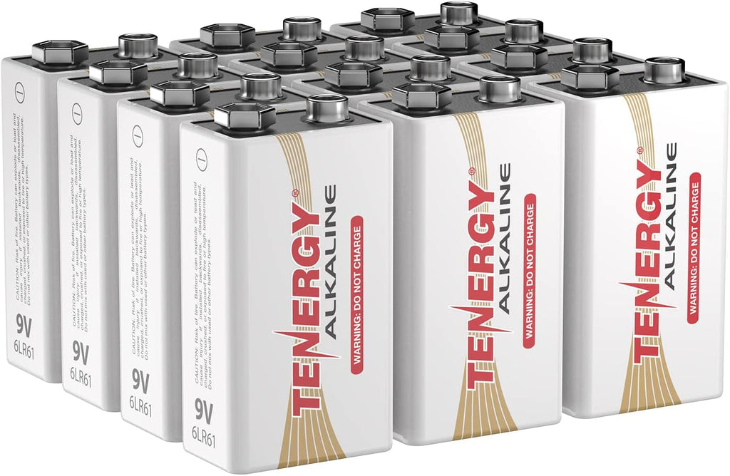 6LR61 9V Alkaline Battery, Non-Rechargeable Battery for Smoke Alarms, Guitar Pickups, Microphones and More, 12 Pack