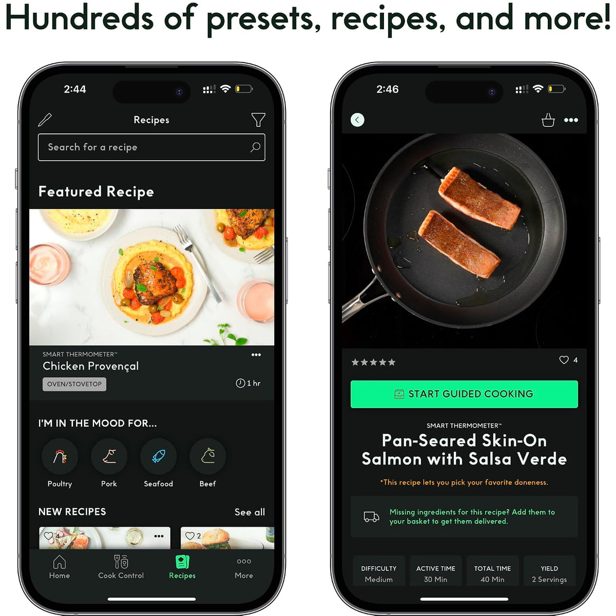 Sense Smart Wireless Meat Thermometer with 3 Ultra-Thin Probes, Unlimited Range Bluetooth Meat Thermometer, Digital