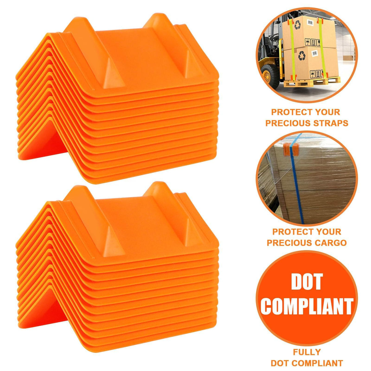 24 Pack Flatbed Edge Corner Protector for Cargo Shipping, Plastic Ratchet Strap Protectors for Tie Downs, Corner
