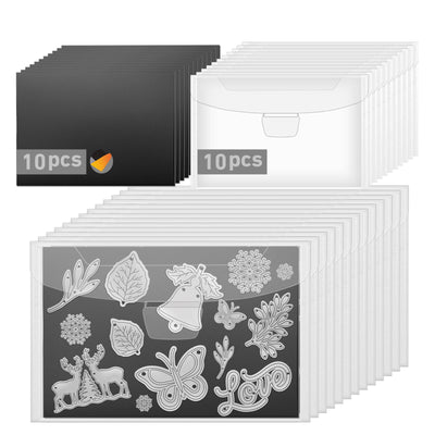 20pcs Die Cut Storage, Magnetic Sheets for Dies, 10 Sheets + 10 Bags