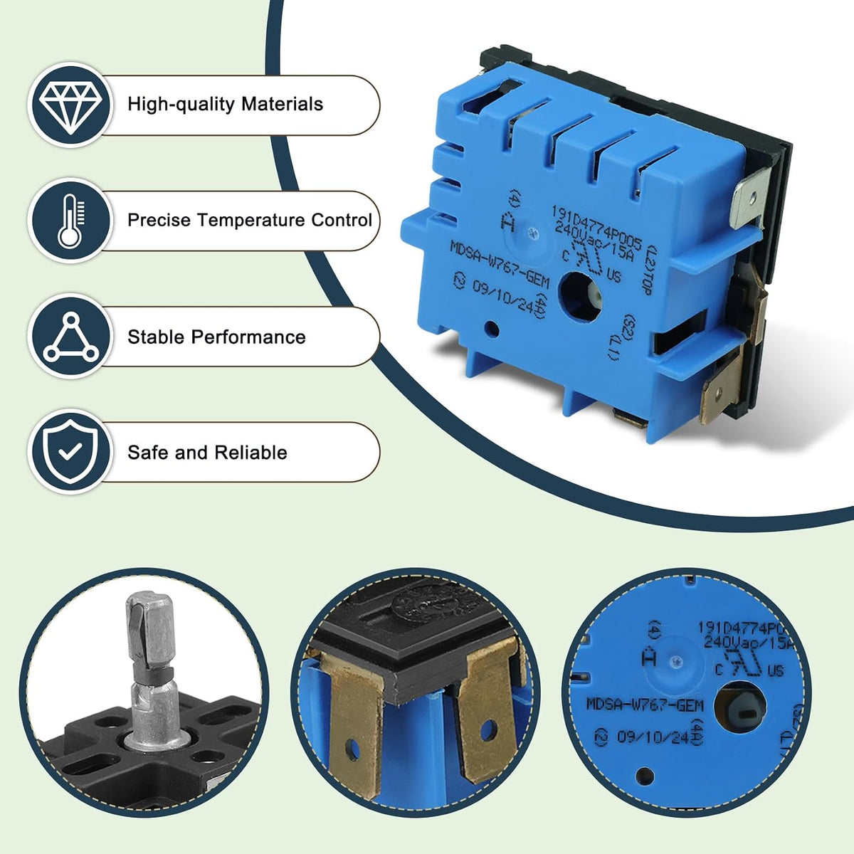 WB24X25013 Range Surface Element Control Switch Compatible with GE