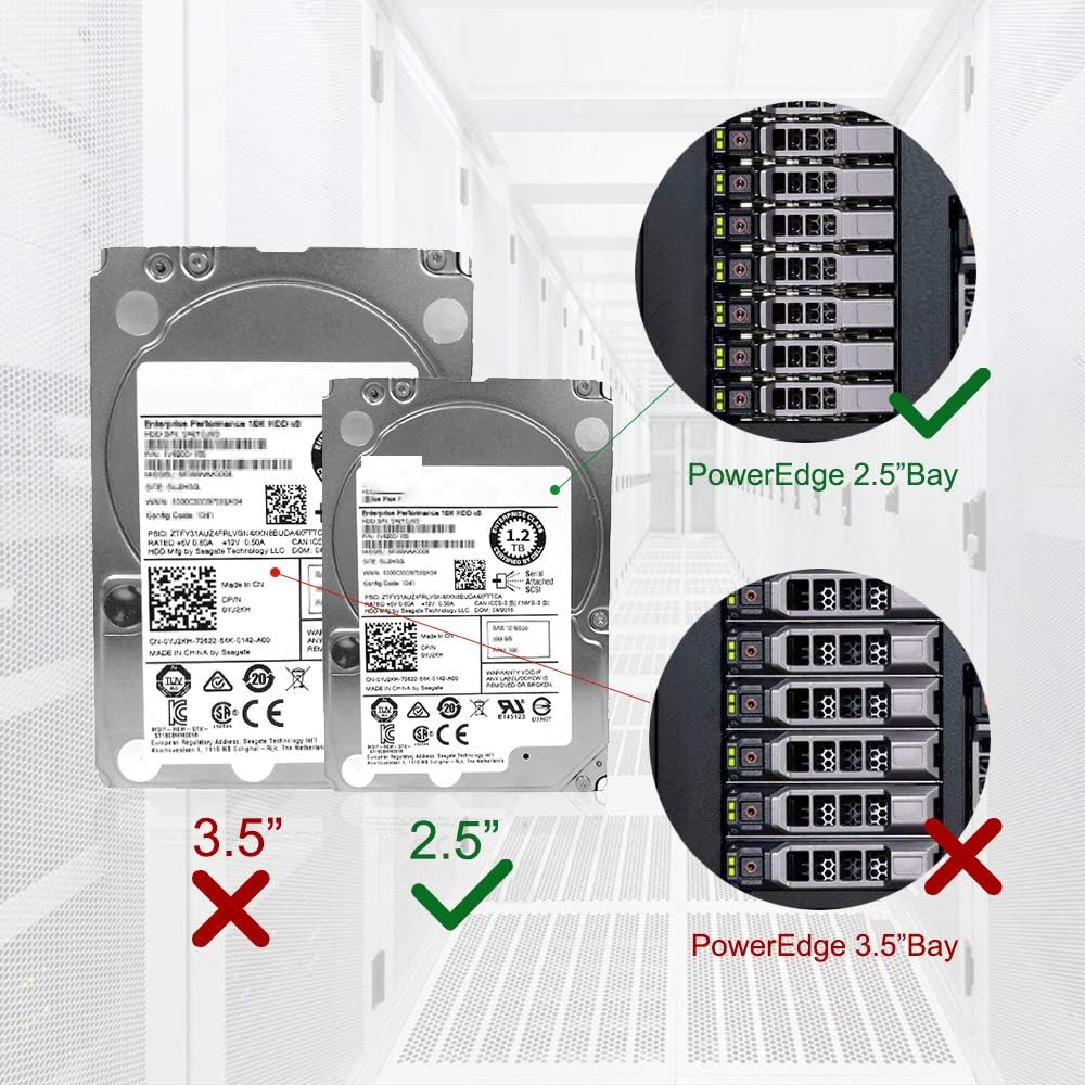 4 Pack 2.5" SAS SATA Hard Drive Tray Caddy for Dell PowerEdge Servers