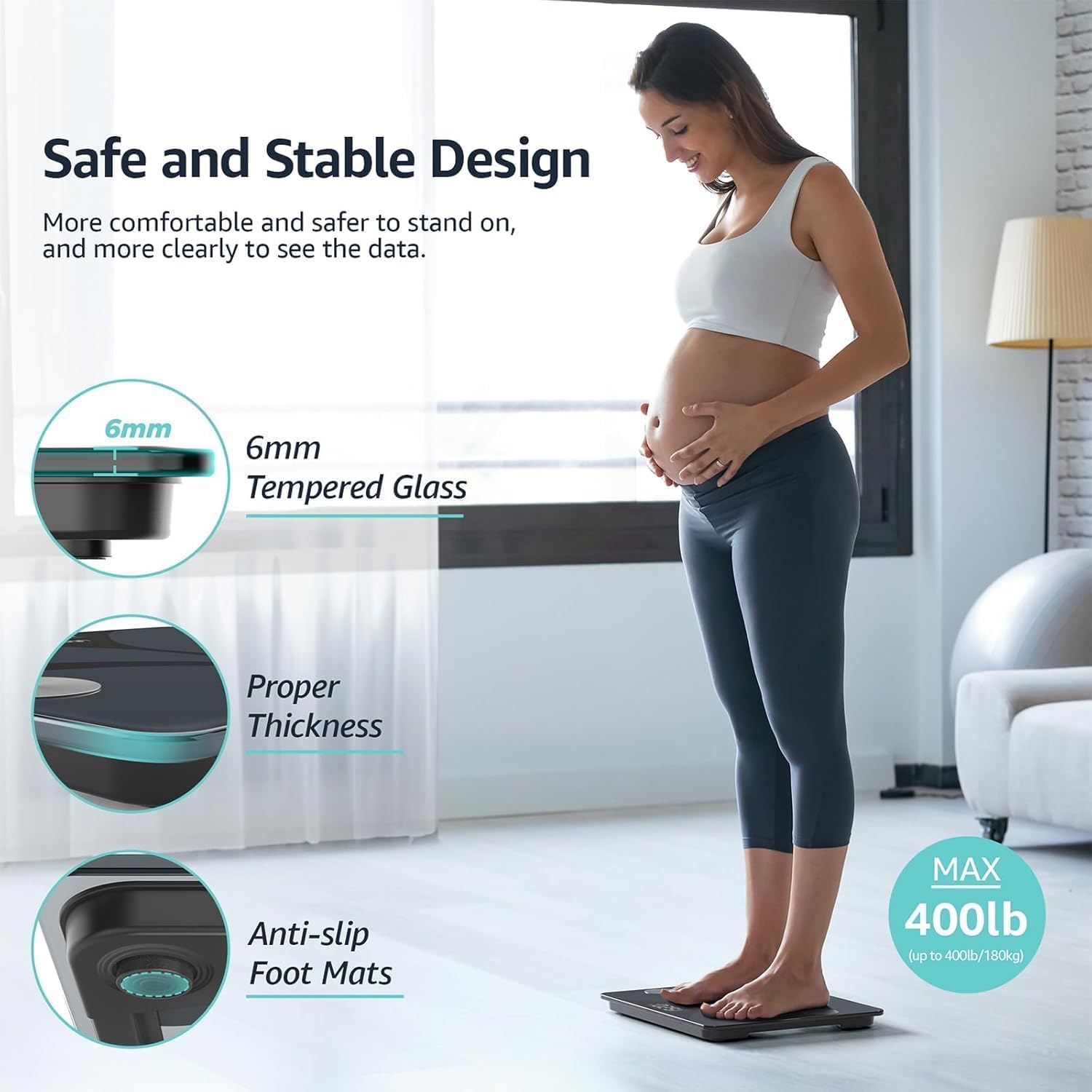 Scale for Body Weight, Digital Bathroom Smart Scale, 13 Body Composition Analyzer Sync Weight Scale BMI Health
