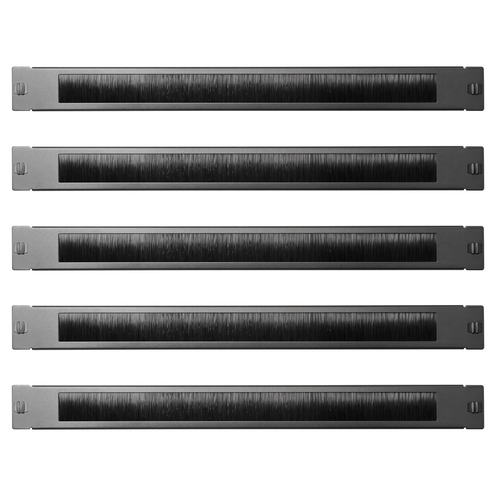 1U Rack Mount Brush Panel 19" Toolless Snap-in Brush Cable Management Panel