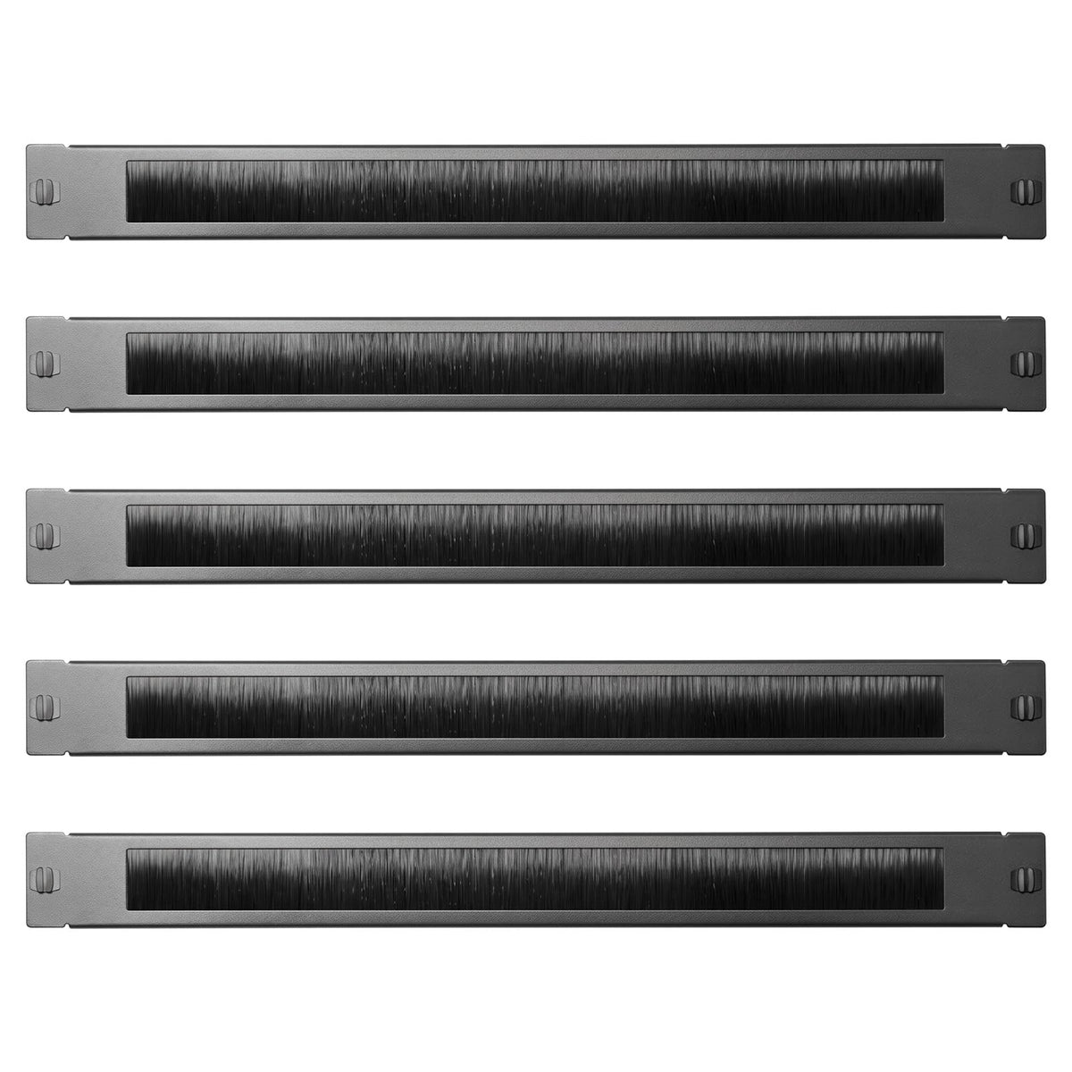 1U Rack Mount Brush Panel 19" Toolless Snap-in Brush Cable Management Panel