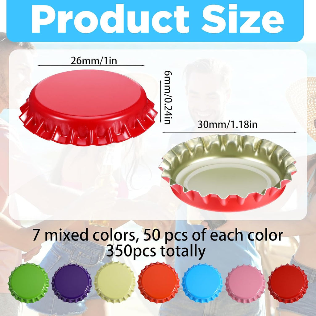 350 Count Beer Bottle Caps Oxygen Absorbing Crowns, Ideal for Homebrew, Standard Homebrew Bottle Tops for Glass
