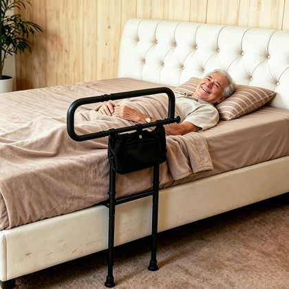 Bed Rails for Elderly Adults Safety, Adjustable Bed Assist Rail with Non-Slip Base, 400 lbs Support Bed Grab Bar for
