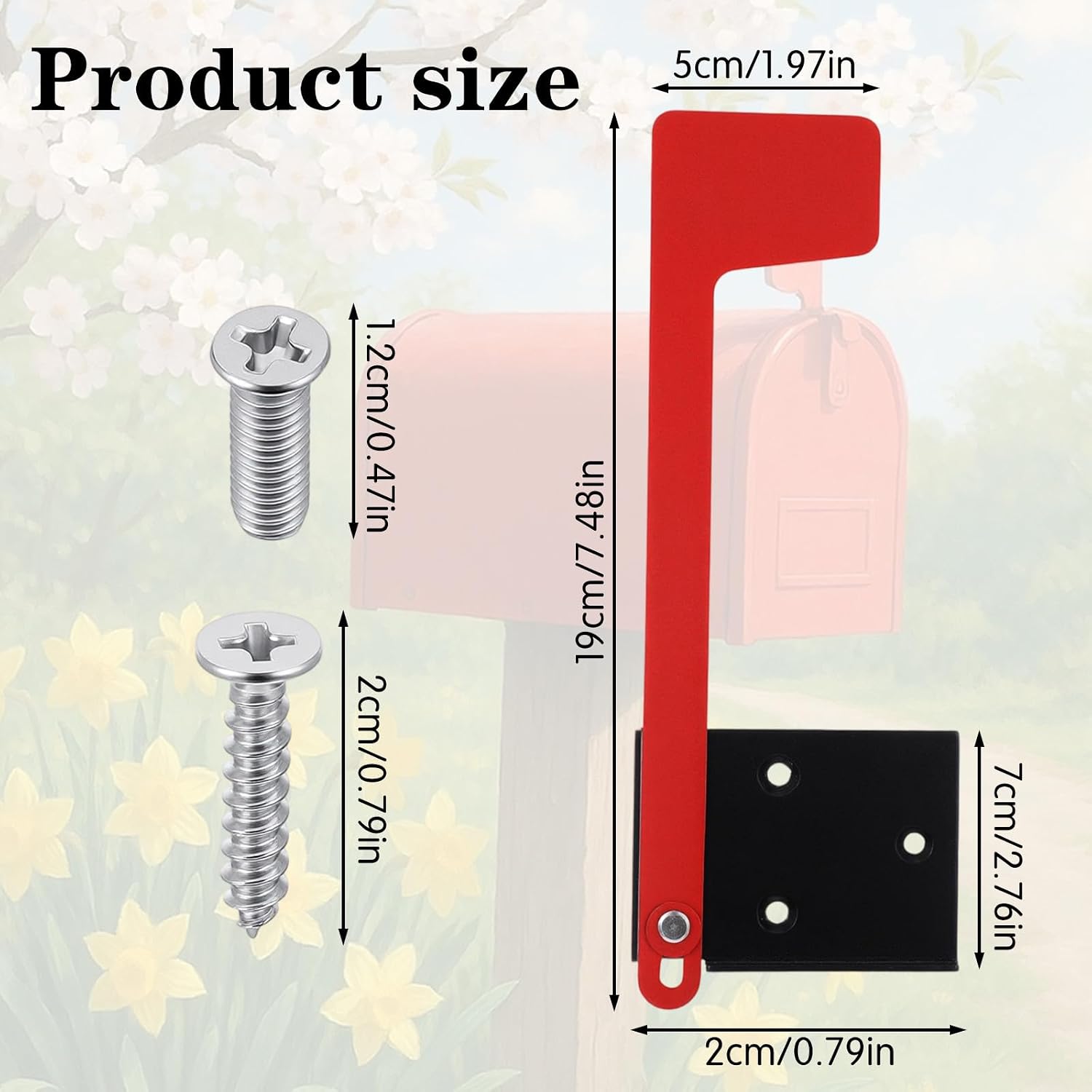 Mailbox Flag Replacement Kit, Galvanized Steel Mailbox Replacement Flag Kit, Tool Free Installation, Professional