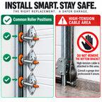 EXERAUO Garage Door Hardware Kit for 7 Ft High Doors, Quiet Nylon Rollers