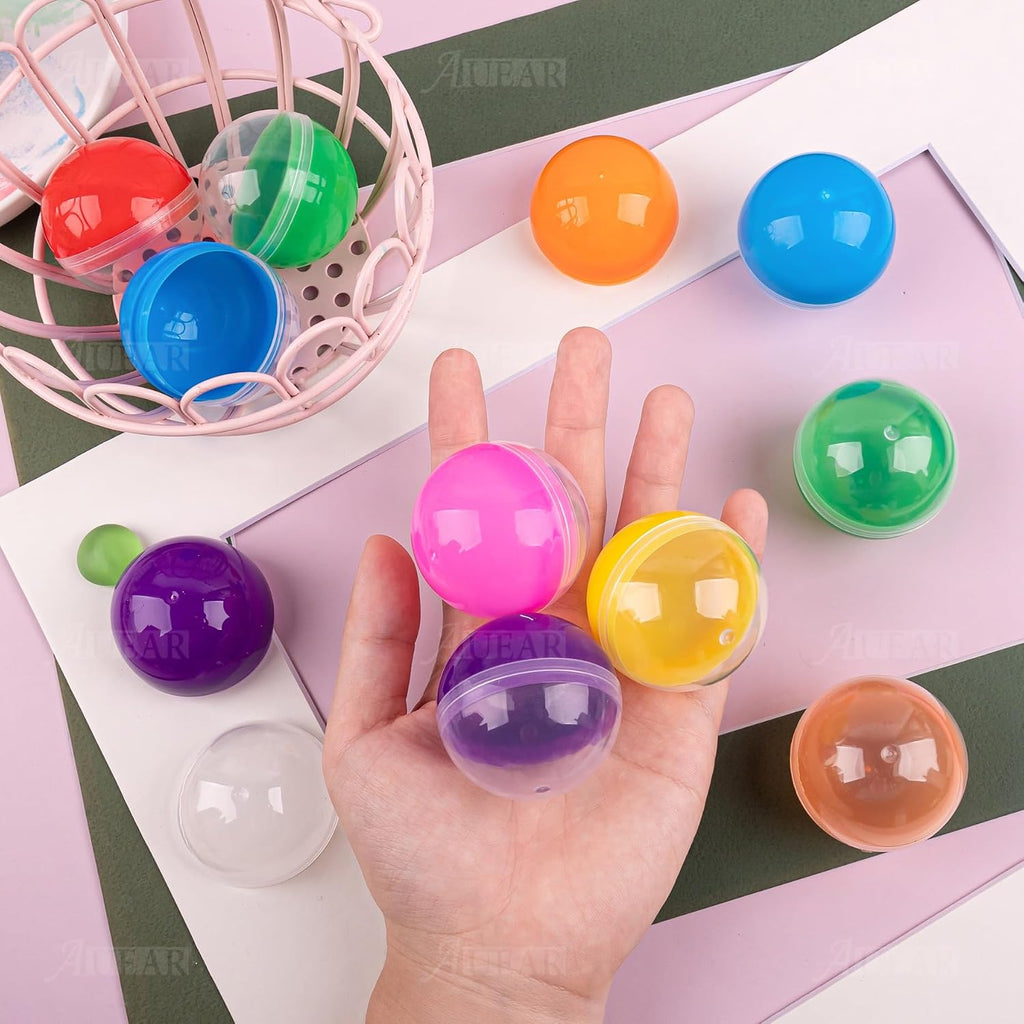 50 Pieces Colorful Small Round Capsules 1.77 Inch Vending Machine Capsule Empty Plastic Gumball Machines Containers