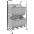 Vertical Rolling Laundry Hamper, 2 Section Laundry Sorter