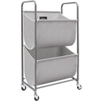 Vertical Rolling Laundry Hamper, 2 Section Laundry Sorter