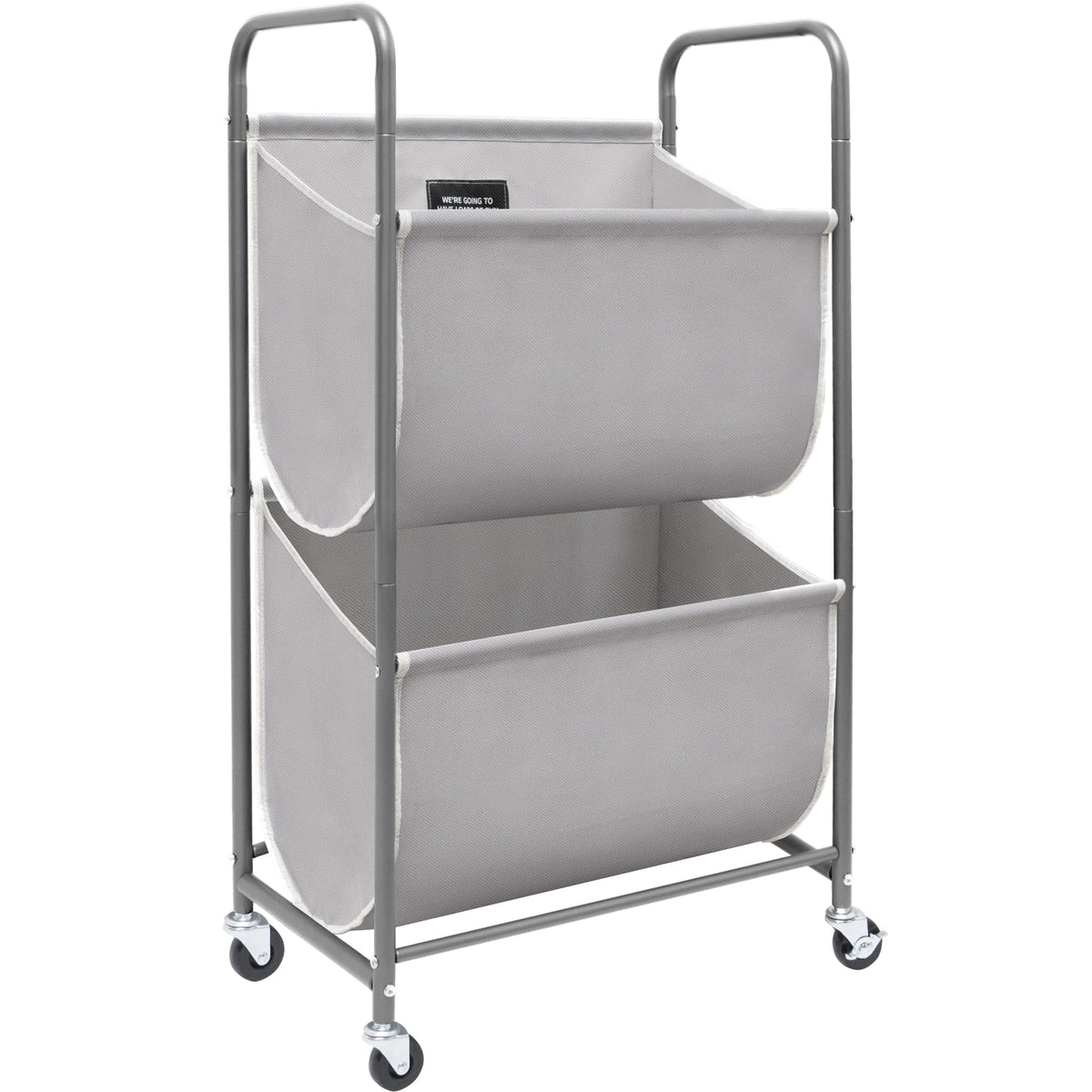 Vertical Rolling Laundry Hamper, 2 Section Laundry Sorter