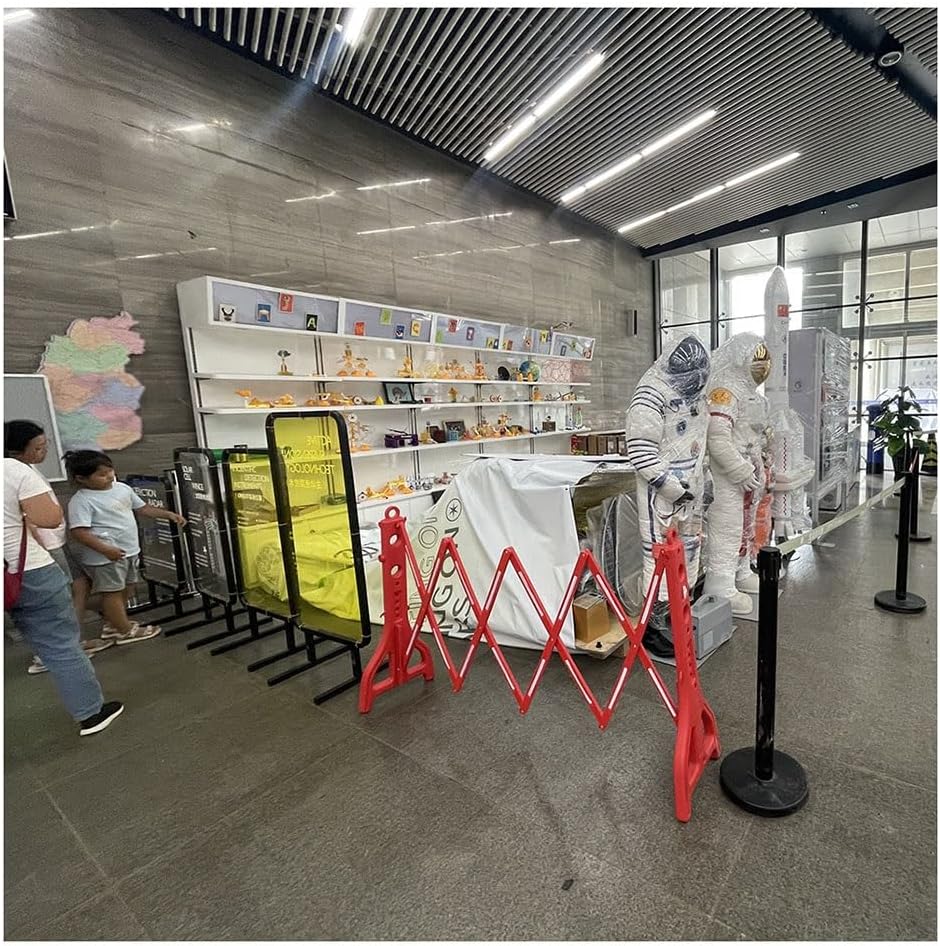 Expandable Mobile Barricade, Folding Traffic Fence with Reflectors Flexible Crowd Control Barriers Guard Easily