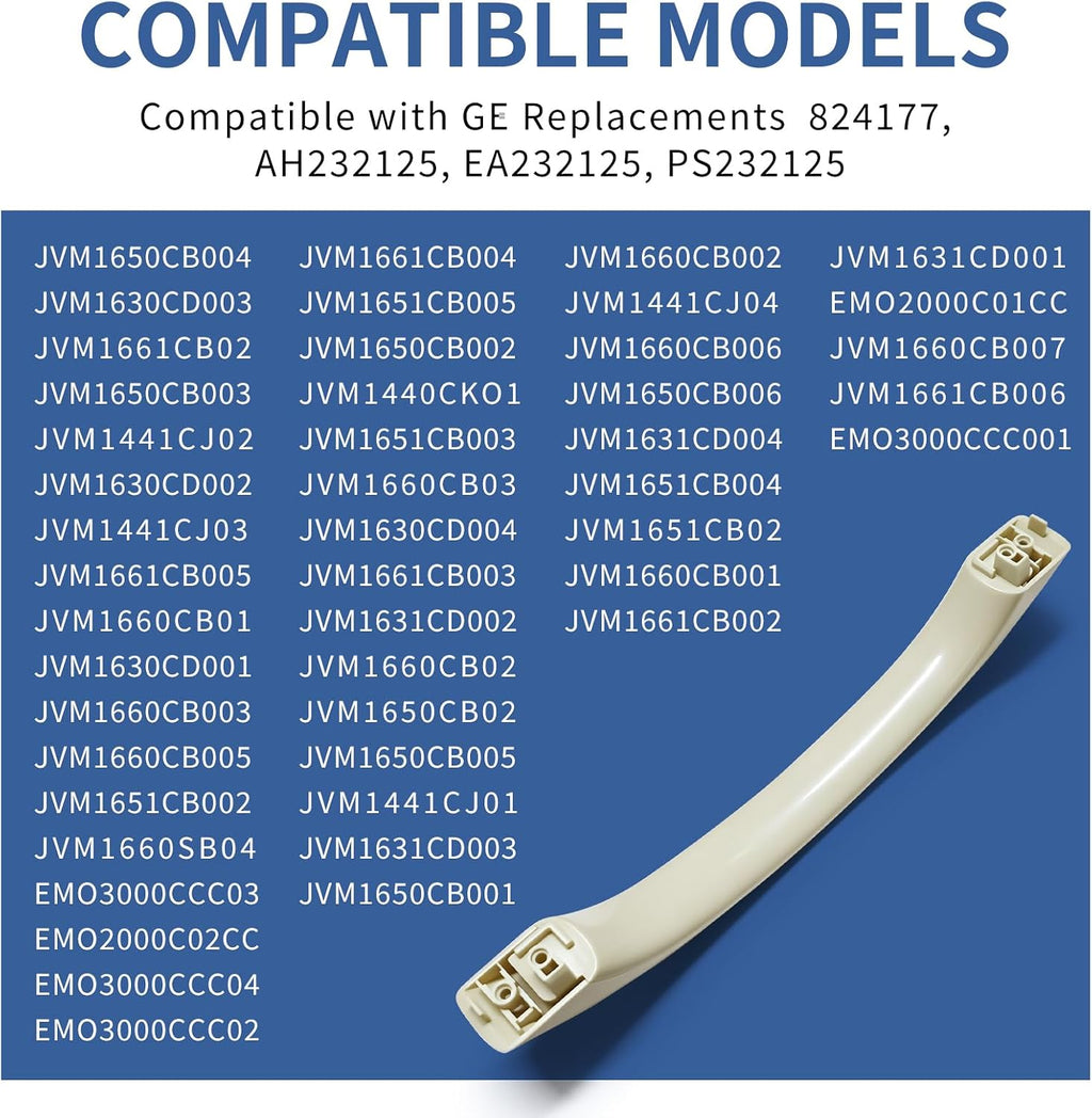WB15X10045 Microwave Oven Door Handle Replacements Beige Compatible with GE Replaces 824177 AP2021195 EAP232125 PS232125 AGE499895 PD00033034