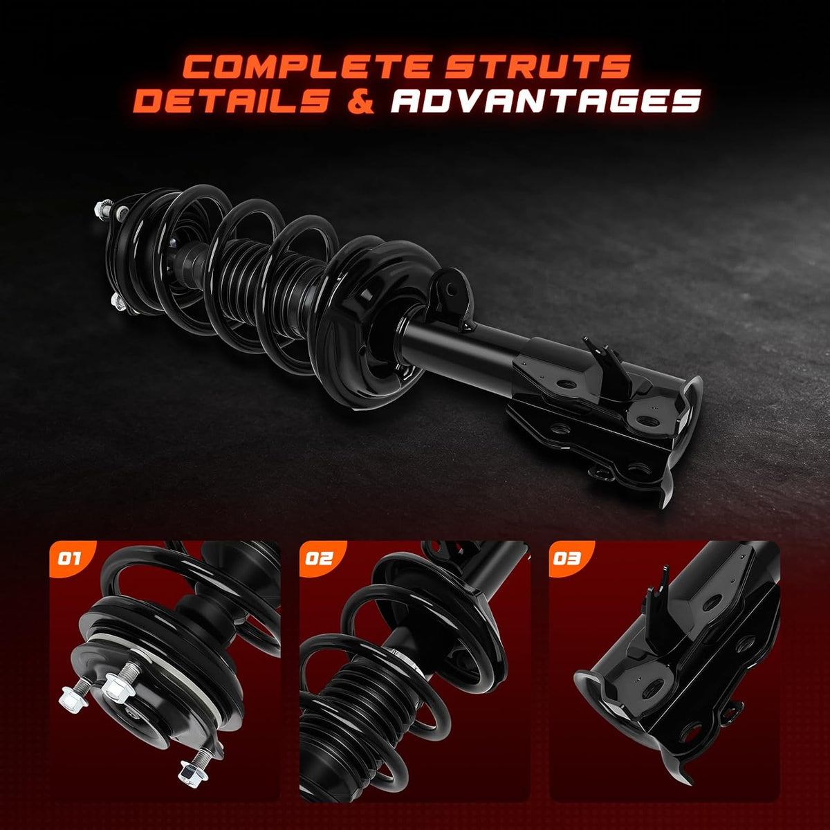 CCIYU Front Complete Struts shock and Struts Fits for Honda Civic 2012 2PCS