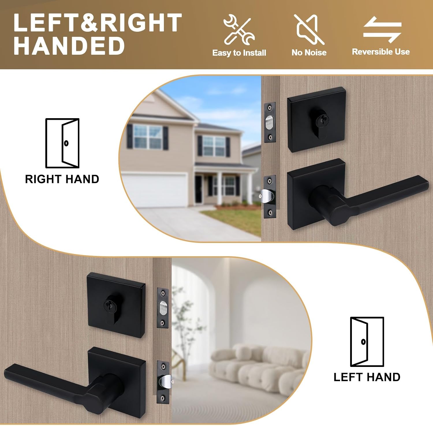 Keyed Deadbolt Lock with Passage Lever Handle Set