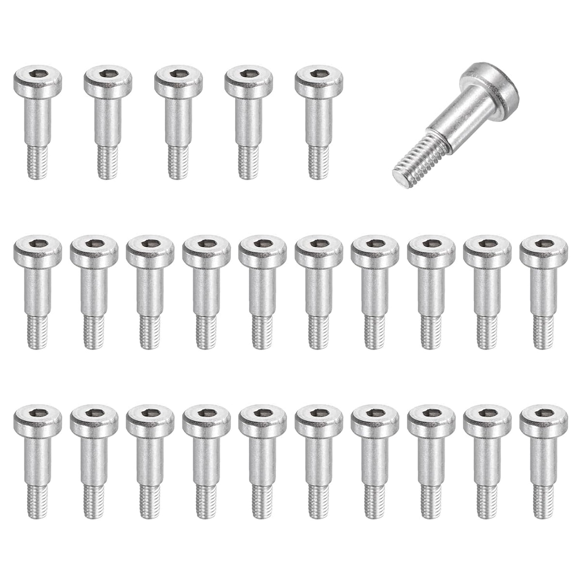 MECCANIXITY 26Pcs 304 Stainless Steel Shoulder Bolt 5mm Dia 10mm L M4x0.7