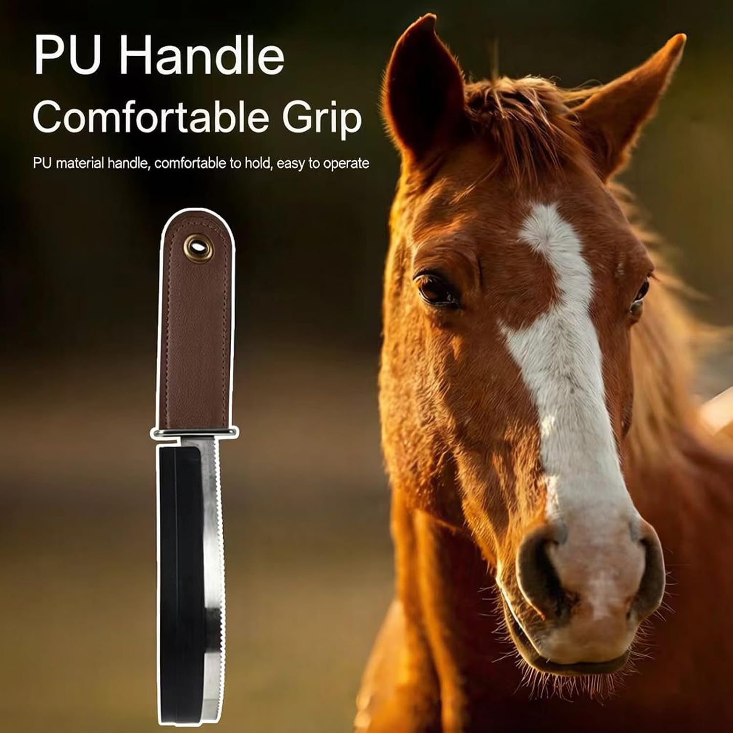 Horse Shedding Blade & Sweat Scraper 2-in-1 Grooming Cattle Sheep