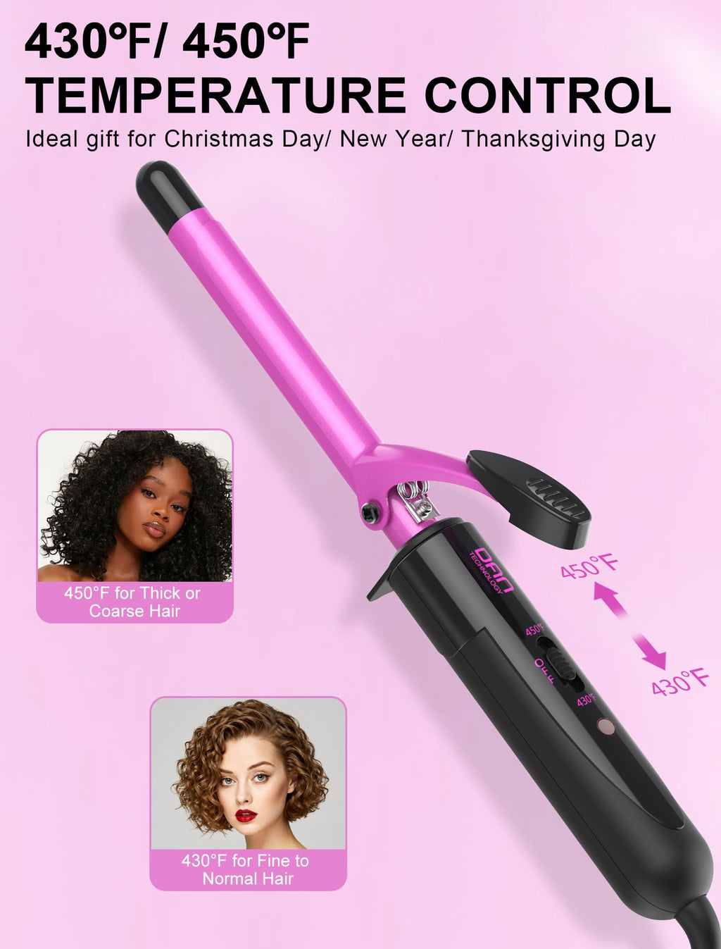 5/8 Inch Ceramic Small Curling Iron for Short Hair, 16mm Small Curling Wand