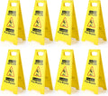 8-Pack Caution Wet Floor Sign,17.5" Height,Bright Yellow Double-Sided Folding A-Shaped Frame Design, Bilingual
