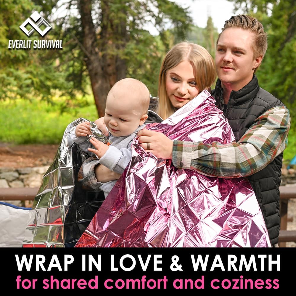 Survival Emergency Mylar Thermal Blankets -Space Blanket Survival kit Camping Blanket Perfect for First Aid