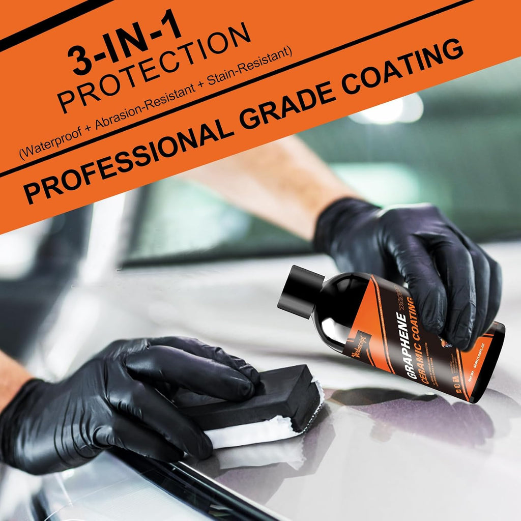 Graphene Ceramic Coating (50ml) - 20H Professional Top Coat Kit | Heavy Duty Paint Sealant, Hydrophobic & High Gloss