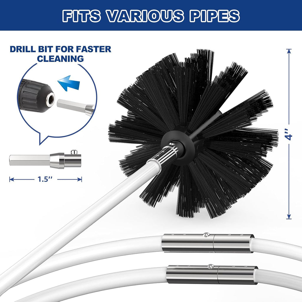 32 Feet Dryer Vent Cleaner Kit, Flexible Lint Remover