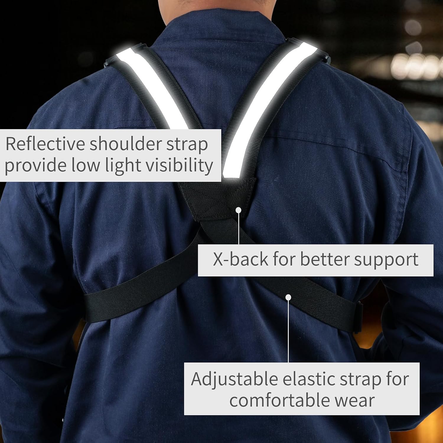 Radio Harness with Reflective Straps, Micro Rig Harness Chest Pack Tactical Vest Radio Holster Bag
