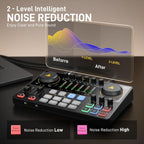 E2 Gen2B Podcast Equipment Bundle for 2, Dual XLR Condenser Mic Mixer | noise reduction, loopback, Bluetooth