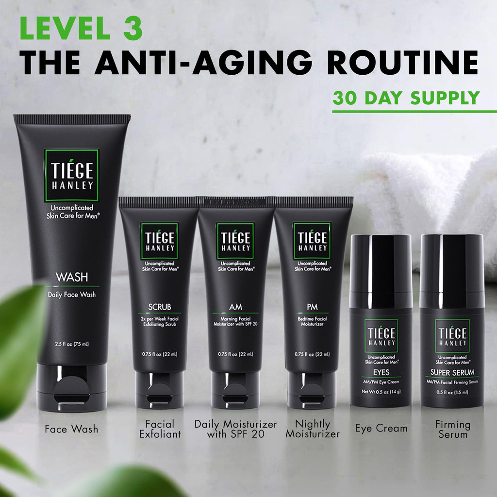 Anti-Aging Men's Skin Care Set, 30-Day, 6 Piece Kit
