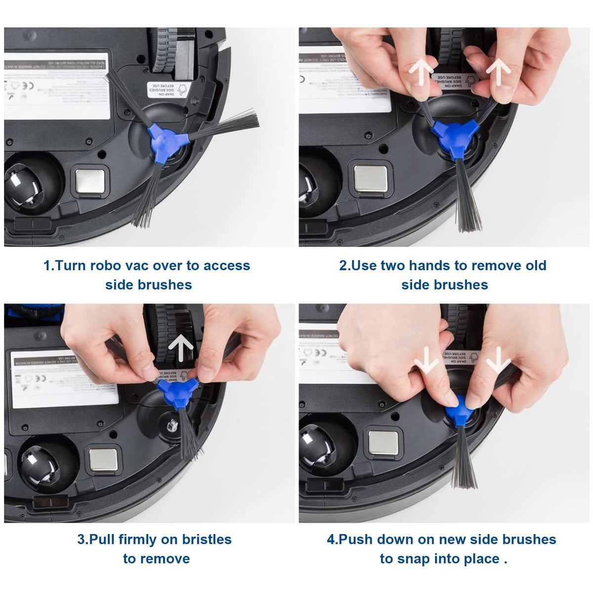 Micro Traders 12Pcs Side Brushes & Filters Replacement Compatible with Bagotte BG600 BG700 BG80 Robotic Vacuum Cleaner Roller Side Brush Filter