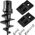 Bolt on Spiral Point Auger Pilot Tip and 2 Pcs 3 Point Auger Cutting Edge Square Hole Replacement Teeth with Hardware