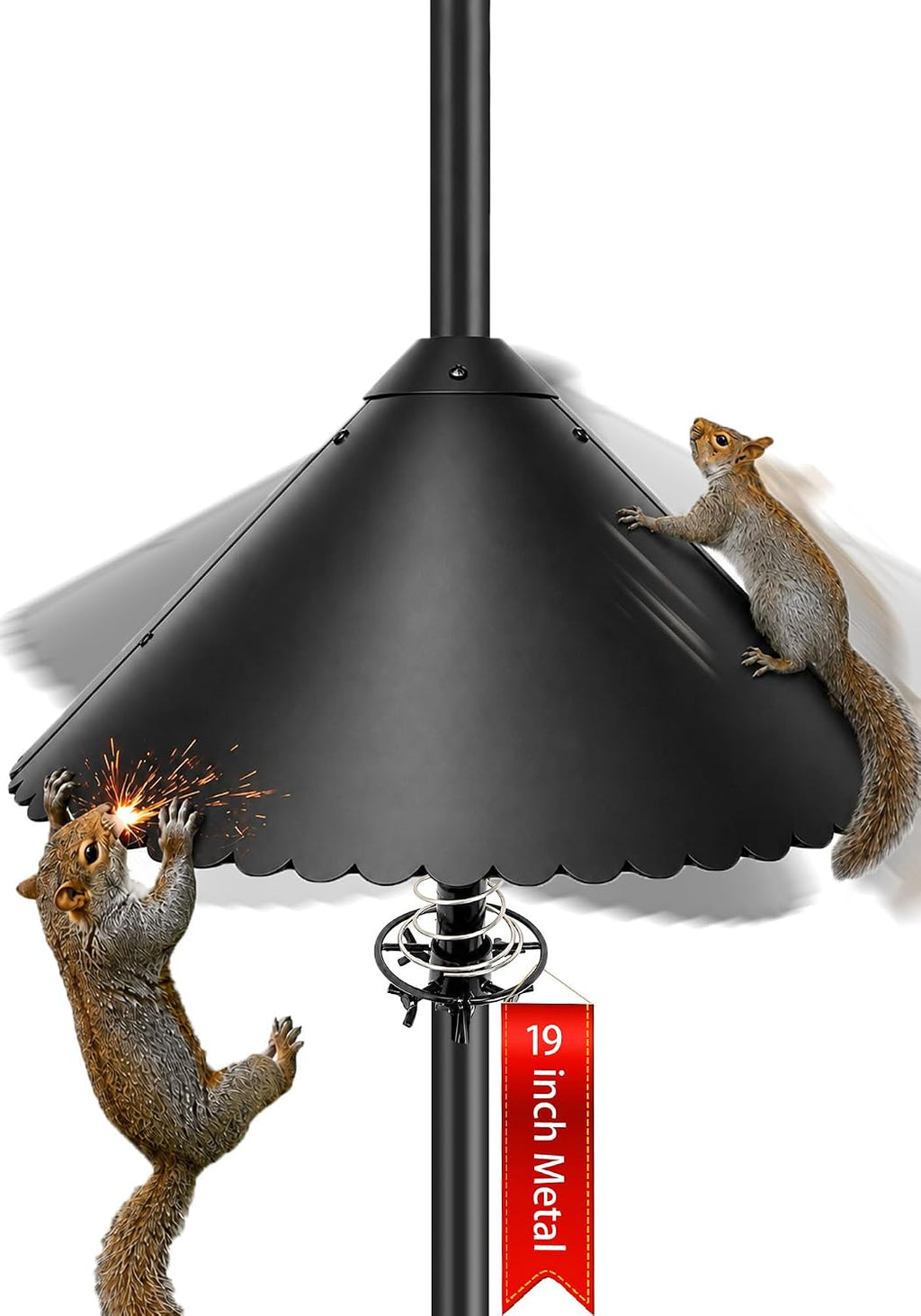 19 inch Metal Squirrel Baffle for Bird Feeder Pole