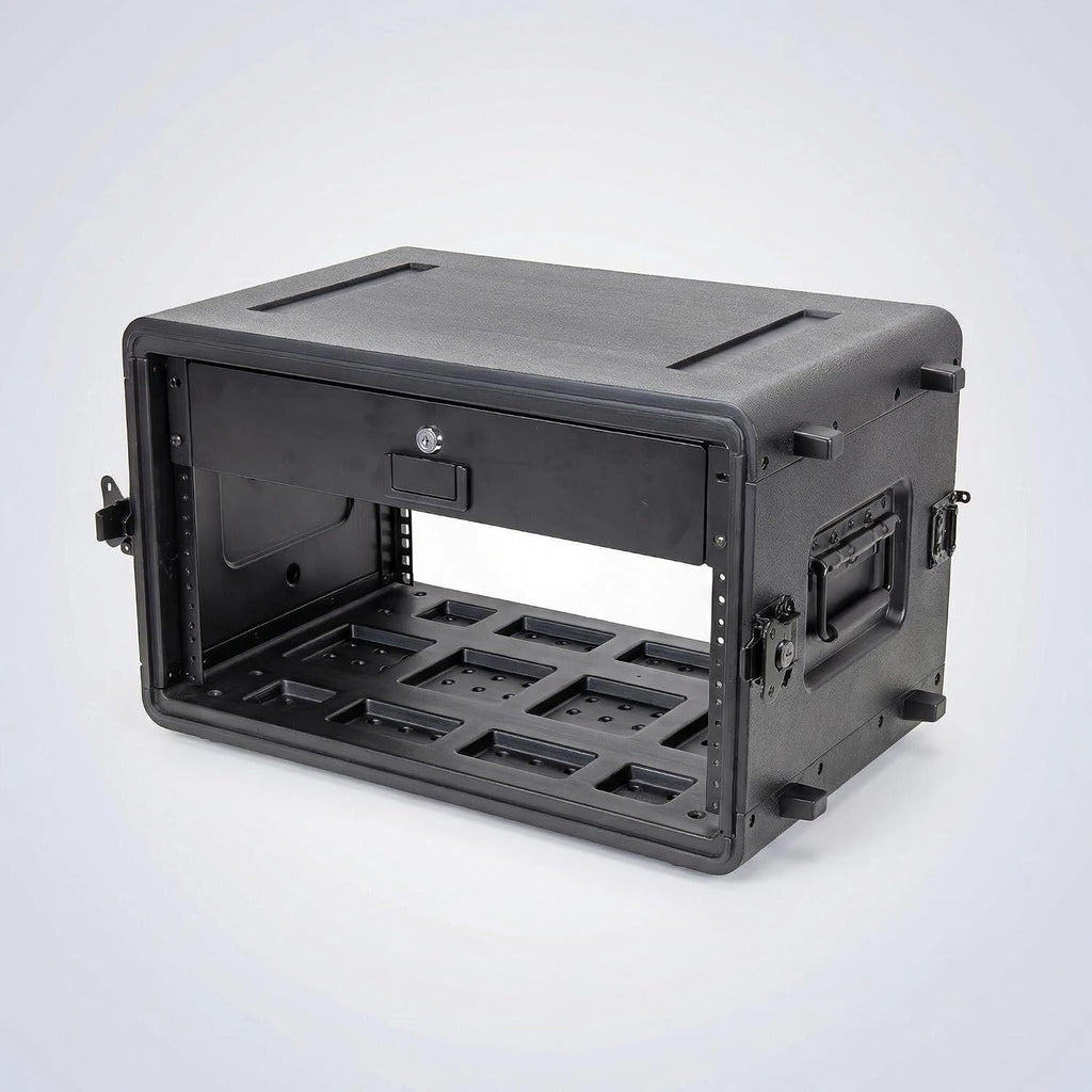 Crossrock 2U Rack Drawer for 11" Rack Case, 9.4" Depth Lockable Rackmount Drawer with 2 Keys, Steel Rack Storage Drawer for DJ, AV and Studio Equipment (CRA980U-DR-24)