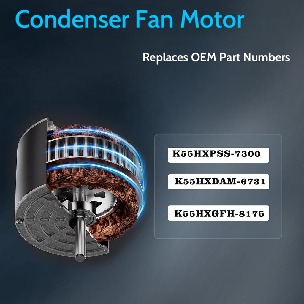 K55HXPSS-7300 K55HXGFH-8175 1086598 OEM Upgraded 1/5 HP 230V Condenser Fan Motor Replacement HVAC Systems