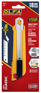 18mm Multi-Blade Utility Knife (PL-1) - 5-Blade Chamber, Long-Run
