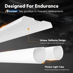 BBOUNDER 12Pack 4FT LED Shop Light, Reflector, 6500K Linkable, 40W=250W ETL