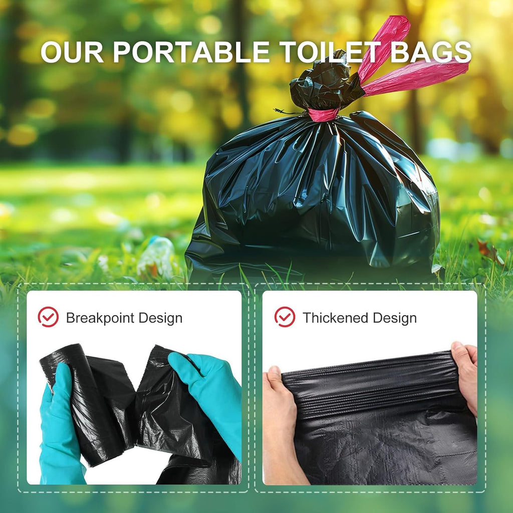 Portable Toilet Bags, Leak-Proof Waste Bags for Camping & Hiking