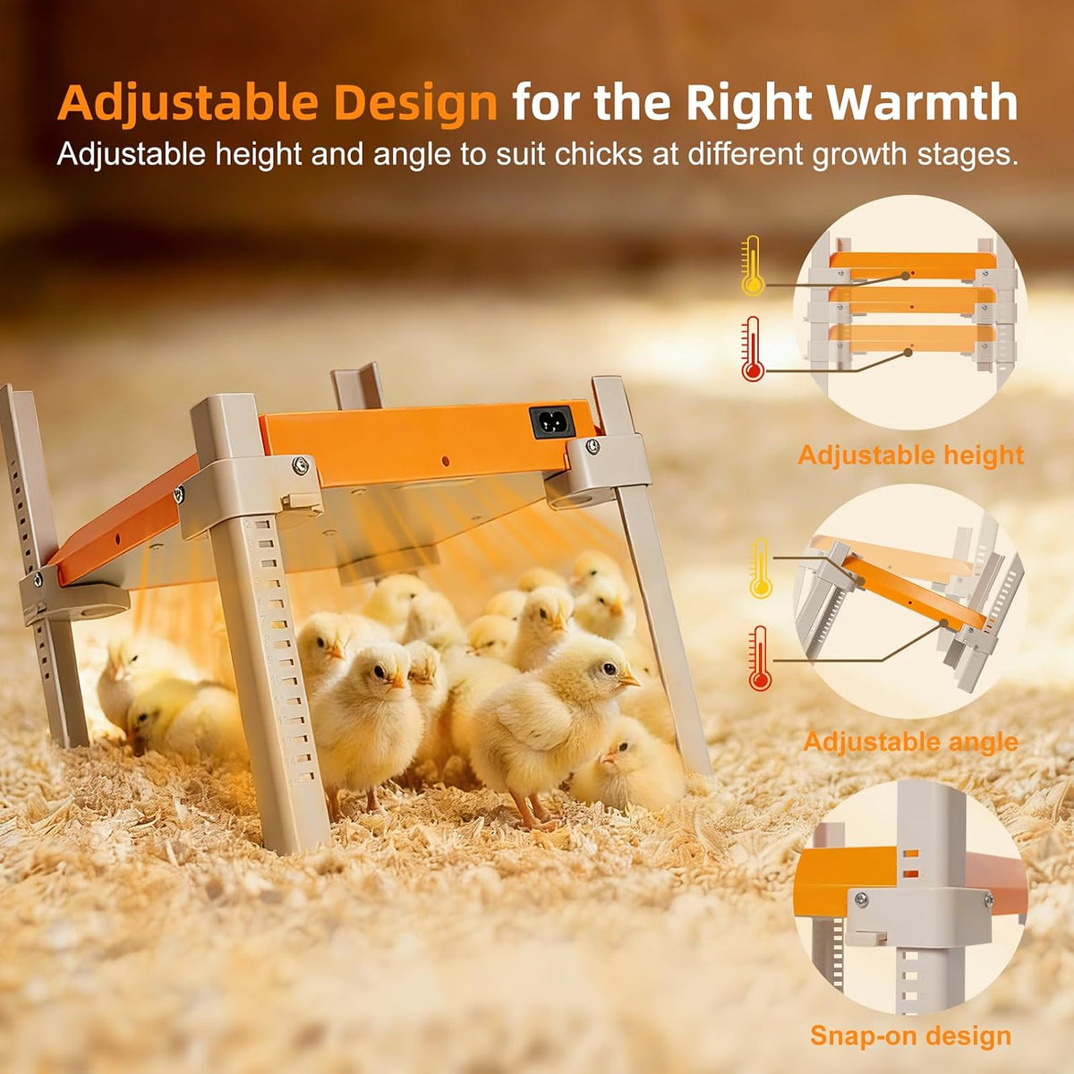 Chicken Coop Heater, Briidea Chick Brooder Heating Plate with 110–130℉ Constant Temperature for Chick Safety