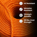 Baling Twine 210 x 6500' UV Single Spool - Orange, 1 Roll
