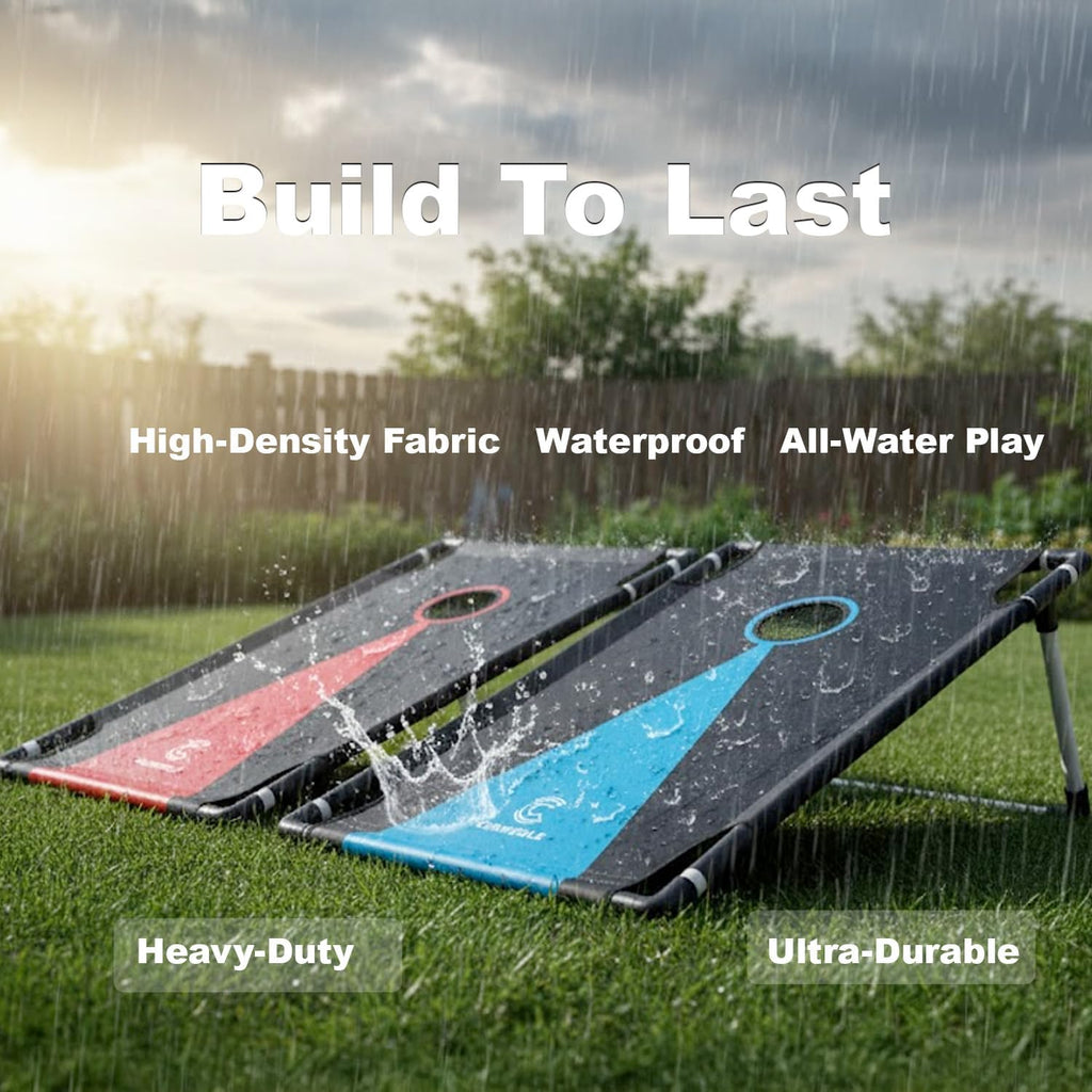 2026 Upgraded Cornhole Board Set for Kids Adults, 3FT x 2FT All Weather Corn Hole Game, Portable Design with Durable