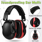 9 Pcs Ear Protection Earmuffs NRR 28dB,Red