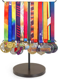 Medal Hanger Display Metal Medal Holder, 12x16 Inches, Black & Walnut | Race Award Medals Display Stand, Running