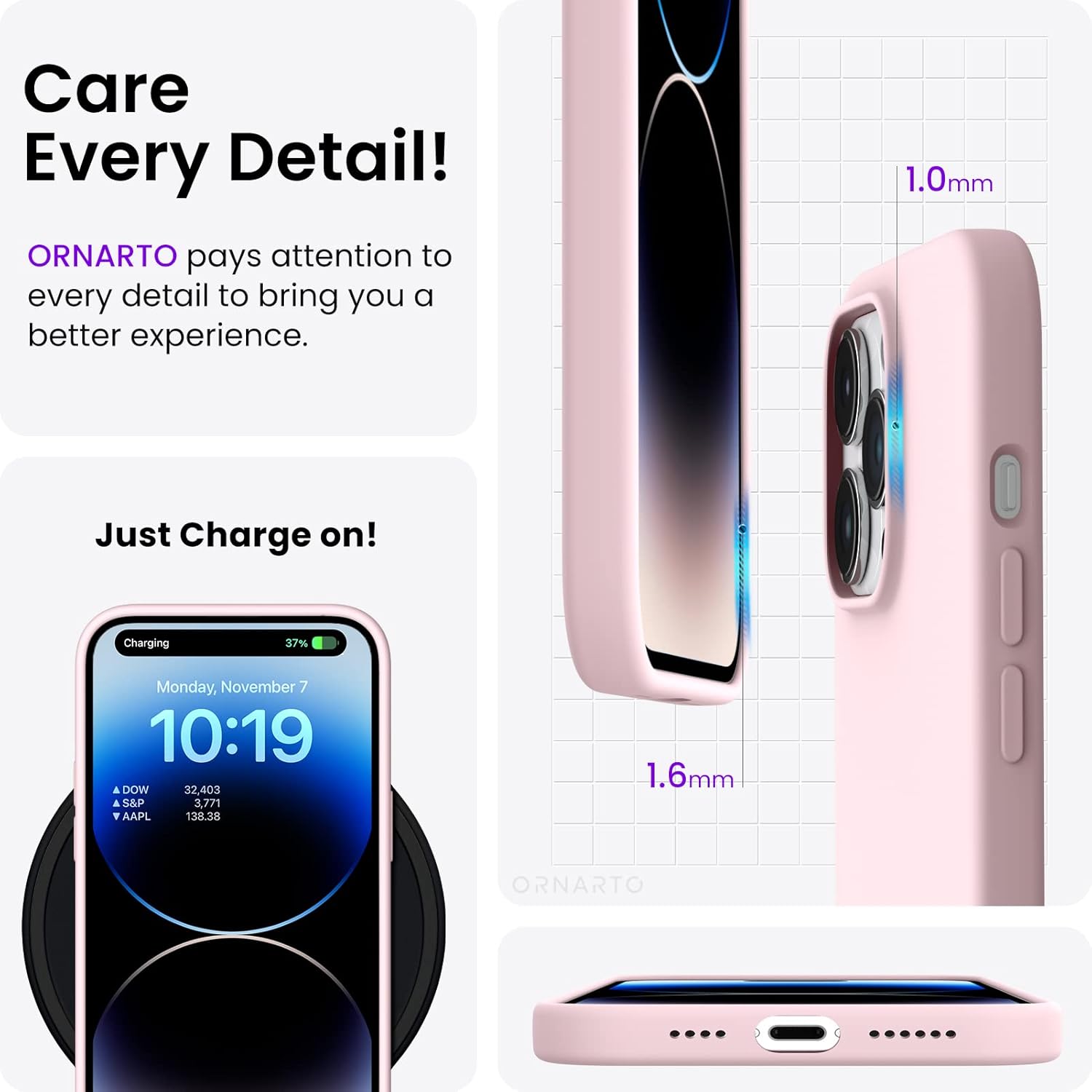 Compatible with iPhone 14 Pro Max Case 6.7, Slim Liquid Silicone 3 Layers Full Covered Soft Gel Rubber Phone Case